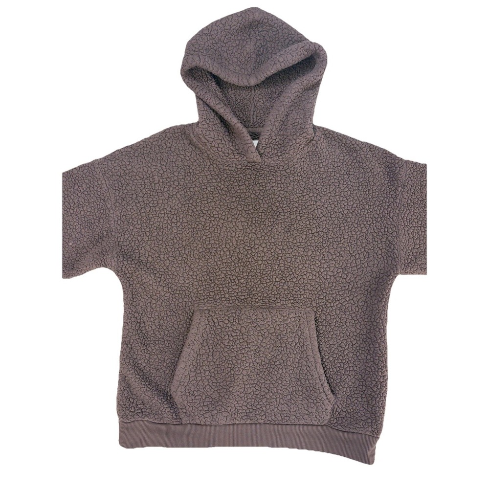 American Eagle Sherpa Fuzzy Blush Purple Hoodie Women's Medium Soft Cozy